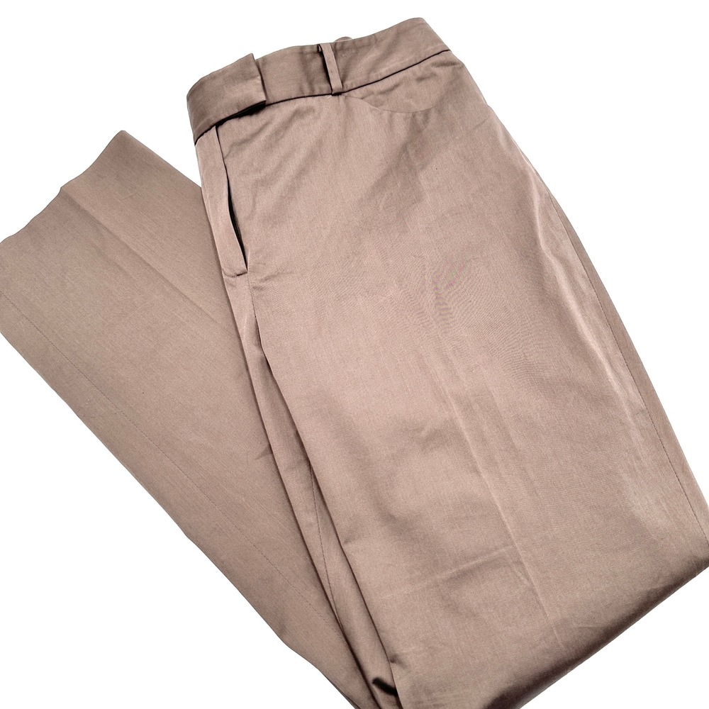 Ellen Tracy Brown Straight Leg Trousers Womens 12 Corporate Sleaze Tailored